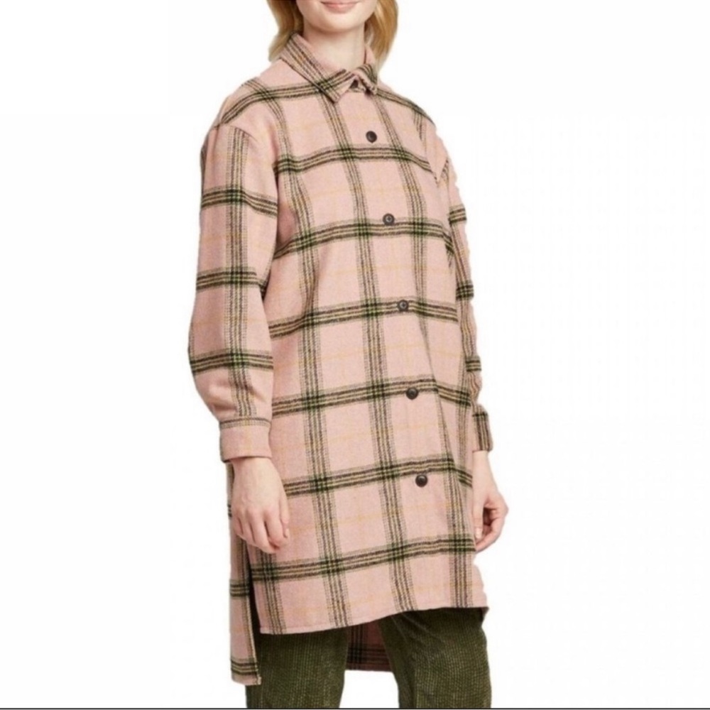 Wild Fable Plaid Long Flannel Shacket Shirt Size XXL - Picture 4 of 10